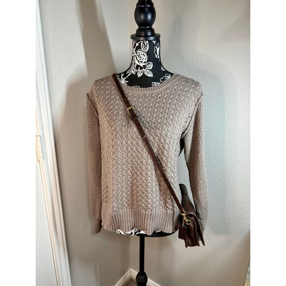 Chocolate Brown Crew Neck Sweater Paper Crane Size L - Picture 1 of 8